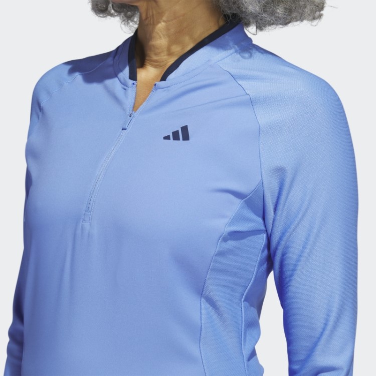 Adidas Vestido De Golfe Manga Longa Azul