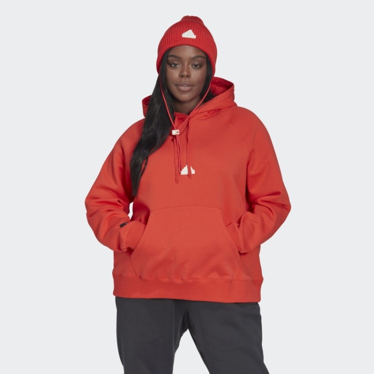 Moletom Com Capuz Vermelho Adidas Oversized (tamanho Grande)