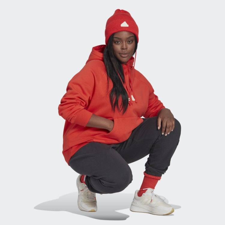 Moletom Com Capuz Vermelho Adidas Oversized (tamanho Grande)