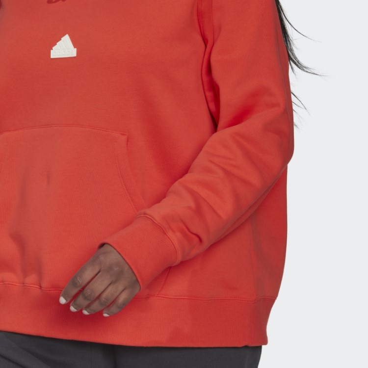 Moletom Com Capuz Vermelho Adidas Oversized (tamanho Grande)