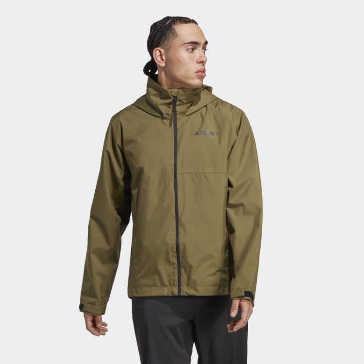 Jaqueta De Chuva De 2 Camadas Olive Terrex Multi Rain.rdy Adidas