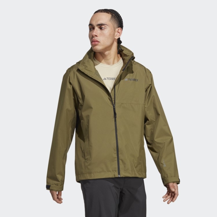 Jaqueta De Chuva De 2 Camadas Olive Terrex Multi Rain.rdy Adidas