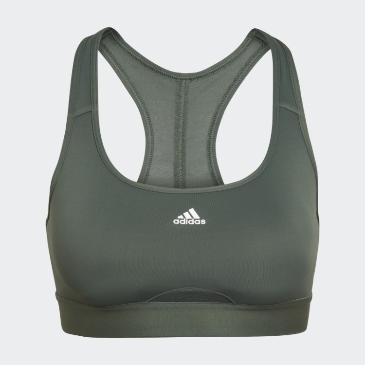 Sutiã De Suporte Médio Powerreact De óxido Verde Adidas