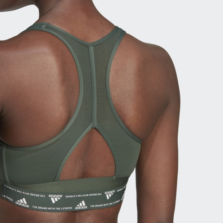 Sutiã De Suporte Médio Powerreact De óxido Verde Adidas