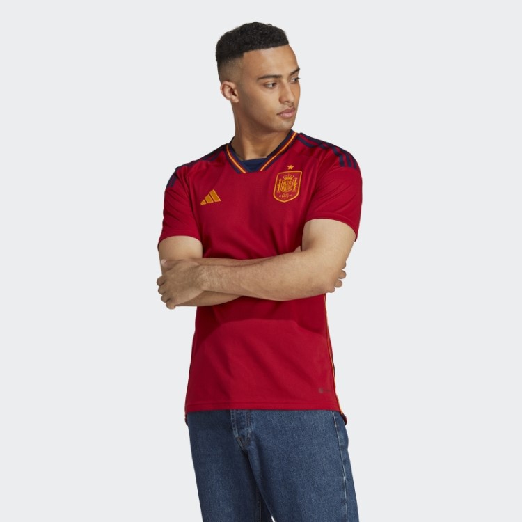 Espanha 22 Casa Camisa Adidas Vermelha