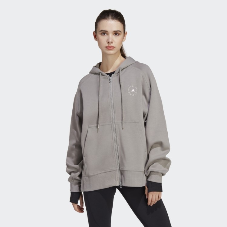 Dove Grey Moletom Adidas By Stella McCartney Com Zíper Na Moda