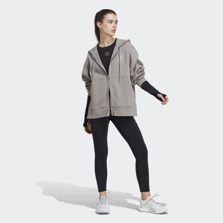 Dove Grey Moletom Adidas By Stella McCartney Com Zíper Na Moda