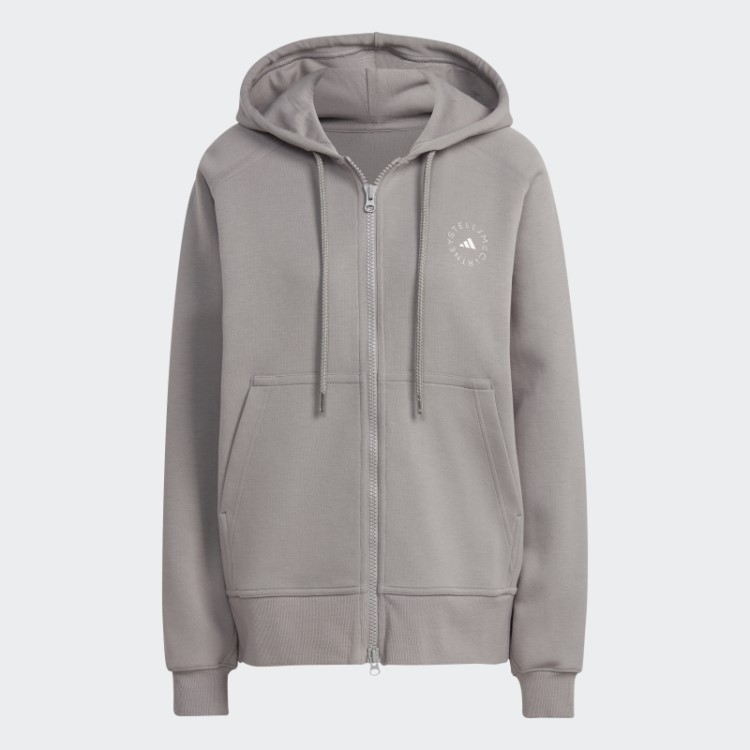 Dove Grey Moletom Adidas By Stella McCartney Com Zíper Na Moda