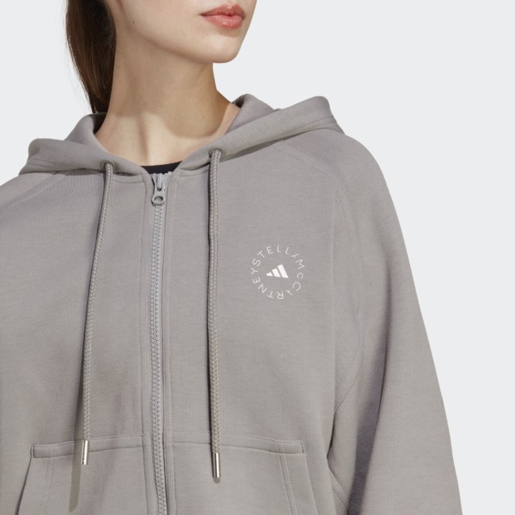 Dove Grey Moletom Adidas By Stella McCartney Com Zíper Na Moda