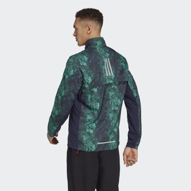Jaqueta Maratona Preta Adidas Com Estampa Allover