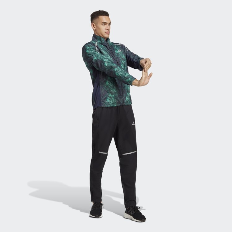 Jaqueta Maratona Preta Adidas Com Estampa Allover