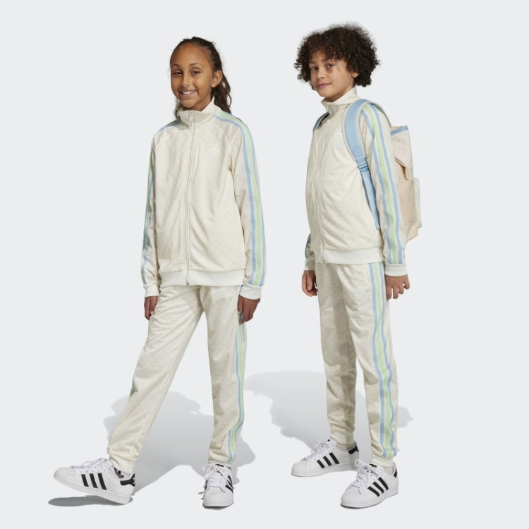 Calça De Corrida Com Estampa De Monograma Adidas Branca