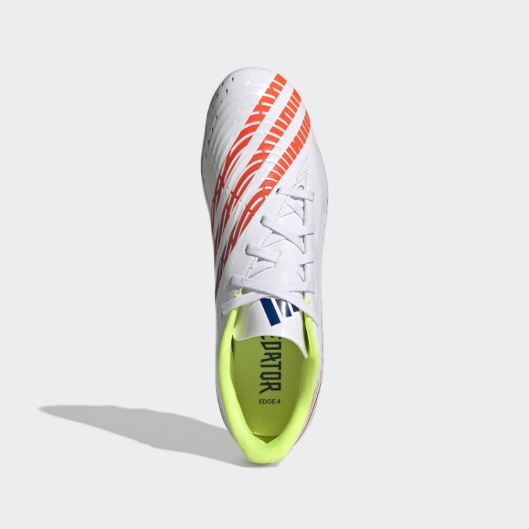 Branco Predador Edge.4 Chuteiras Flexíveis Adidas