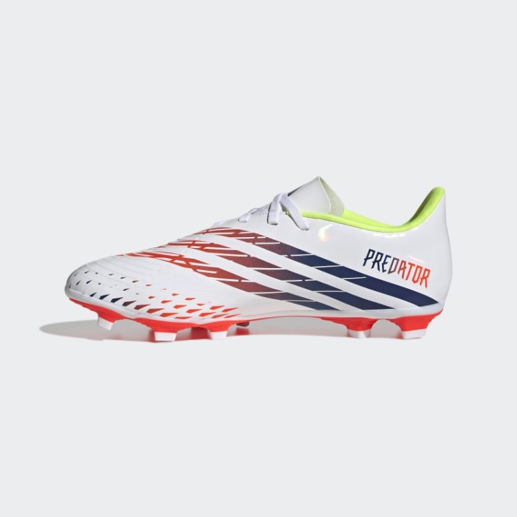 Branco Predador Edge.4 Chuteiras Flexíveis Adidas