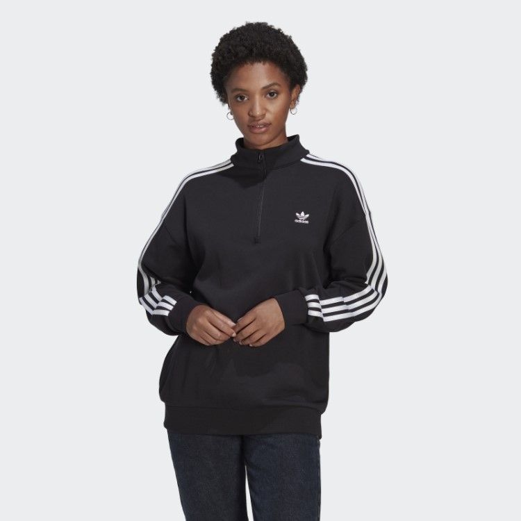 Moletom Adidas Adicolor Trefoil Preto Com Zíper