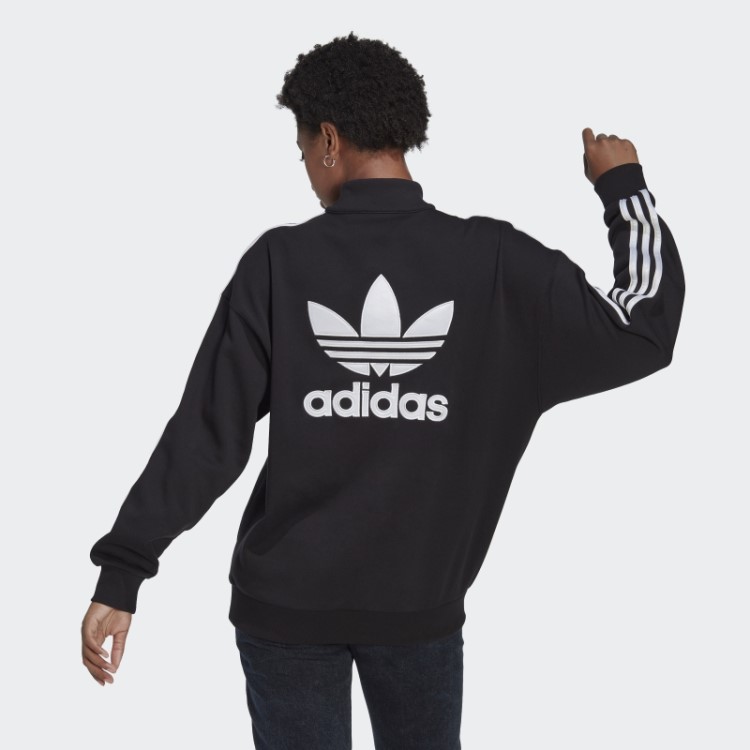 Moletom Adidas Adicolor Trefoil Preto Com Zíper