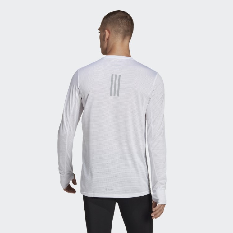 Possui A Camiseta Branca De Manga Longa The Run Adidas