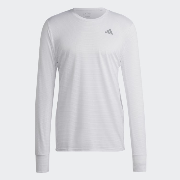Possui A Camiseta Branca De Manga Longa The Run Adidas