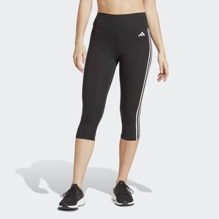 Leggings 3/4 Cintura Alta Train Essentials 3 Listras Preto Adidas