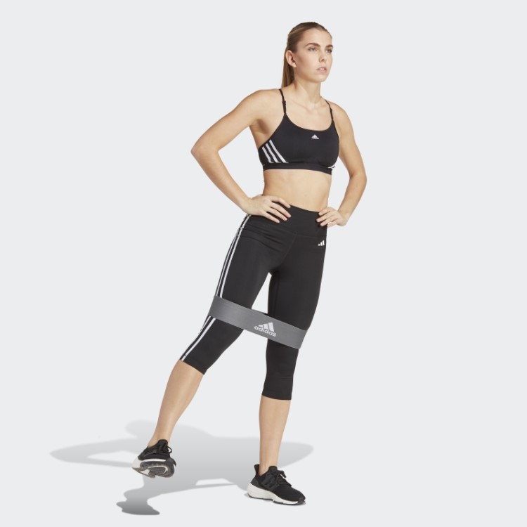 Leggings 3/4 Cintura Alta Preto Train Essentials 3 Listras Adidas