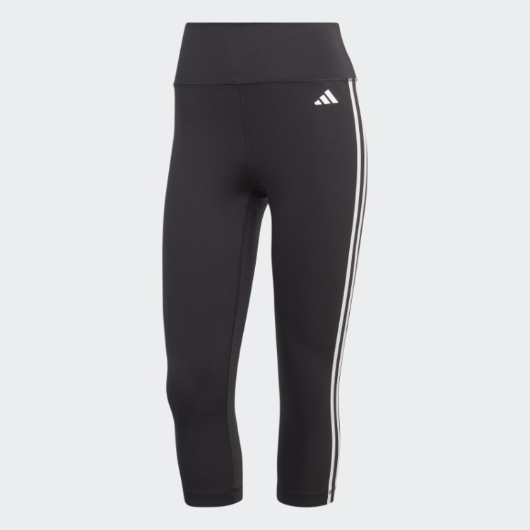 Leggings 3/4 Cintura Alta Preto Train Essentials 3 Listras Adidas