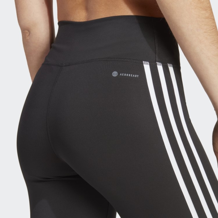 Leggings 3/4 Cintura Alta Preto Train Essentials 3 Listras Adidas