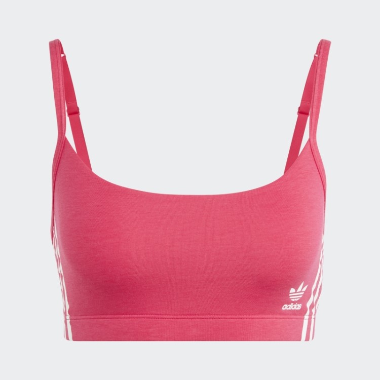 Bralette De Algodão Flexível Adidas Adicolor Rosa Ousado