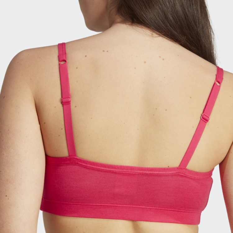 Bralette De Algodão Flexível Adidas Adicolor Rosa Ousado