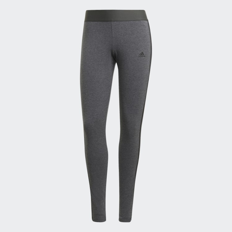 Legging Com As Três Listras Adidas Loungewear Essentials Urze Cinza Escuro