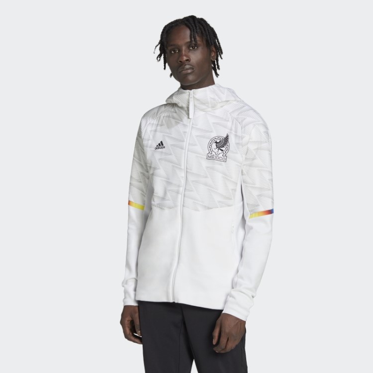 Adidas México Game Day Moletom Com Capuz De Viagem Branco