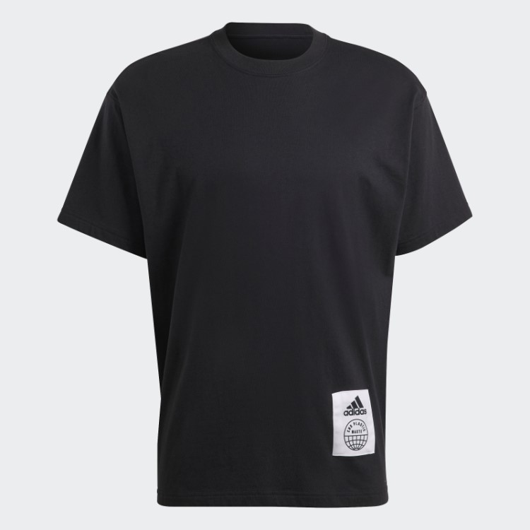 Camiseta Preta Grande Emblema Da Adidas (gênero Neutro)