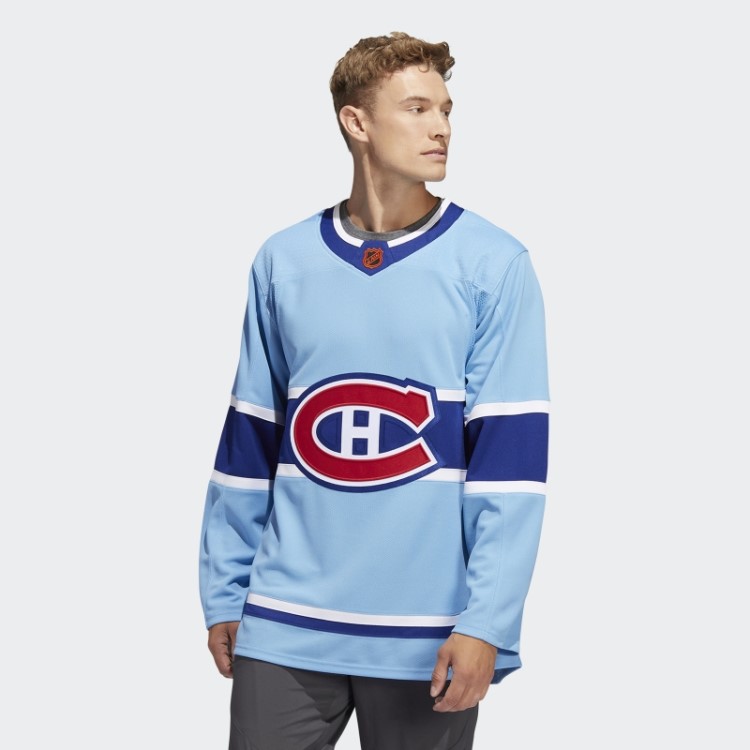 Canadiens Autêntico Reverso Reverso Jersey Wordmark Adidas Céu Azul 10