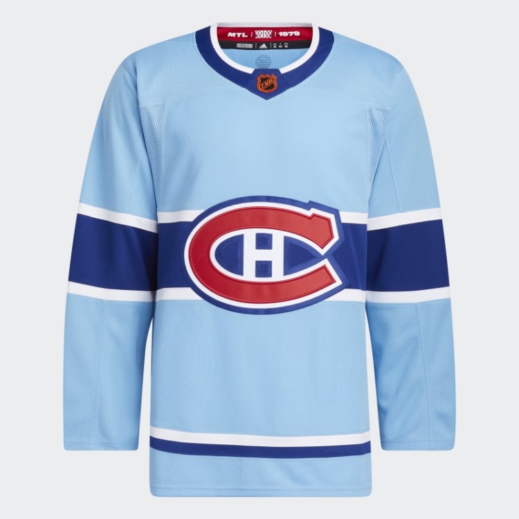 Canadiens Autêntico Reverso Reverso Jersey Wordmark Adidas Céu Azul 10