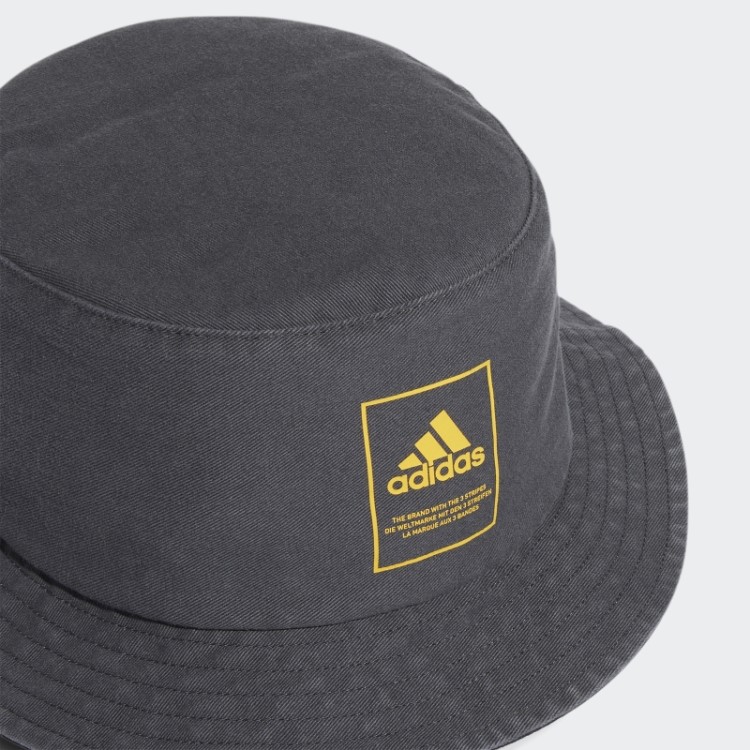 Chapéu De Balde Lavado Estilo Adidas Cinza