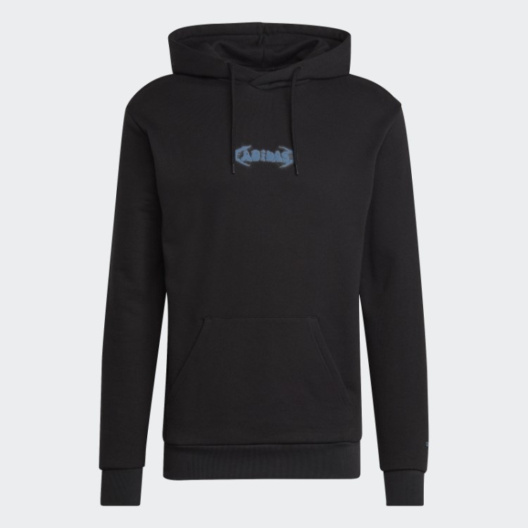 Moletom Com Capuz Gráfico Adidas Preto
