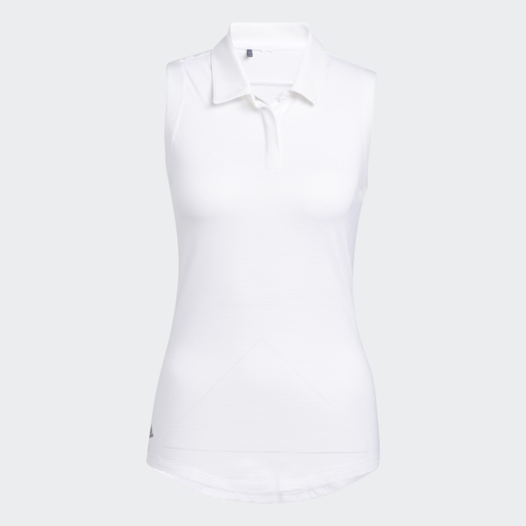 Camisa Polo Sem Manga Branca Adidas
