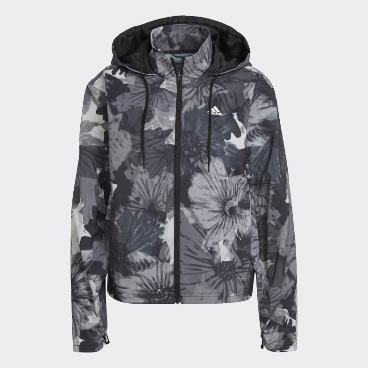 Jaqueta De Tecido Com Estampa Allover Preta Adidas