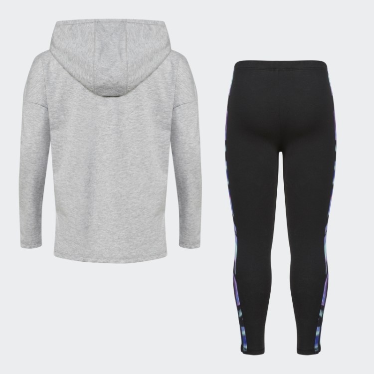 Camiseta Com Capuz Ls Conjunto Justinho Cinza Urze Adidas