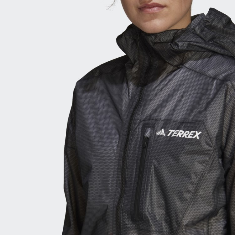 Jaqueta De Chuva Preta Adidas Terrex Agravic De 2,5 Camadas