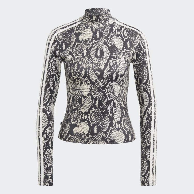 Camiseta Manga Longa Com Estampa Allover Reg Adidas Preta