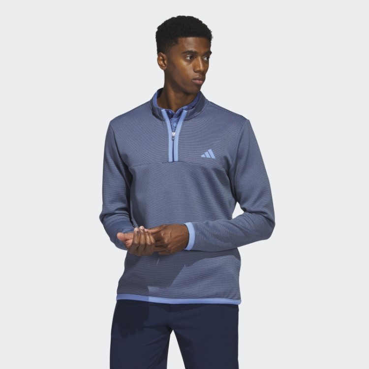 Pulôver De Golfe Azul Marinho Adidas Microdot 1/4-zip