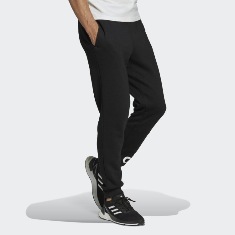 Calça De Logo Com Punho Cônico De Lã Essencial Adidas Preta