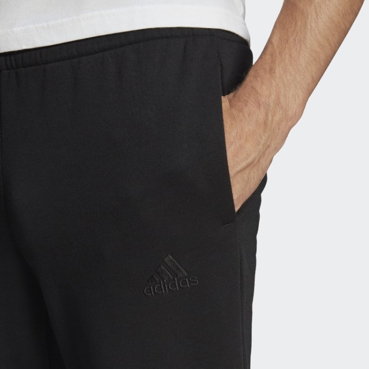 Calça De Logo Com Punho Cônico De Lã Essencial Adidas Preta