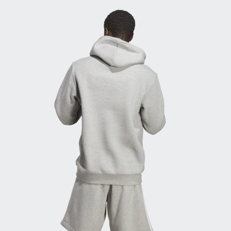 Moletom Cinza Médio Com Capuz Trefoil Adidas