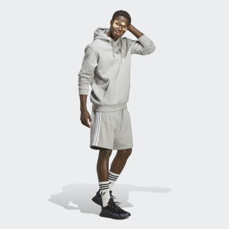 Moletom Cinza Médio Com Capuz Trefoil Adidas