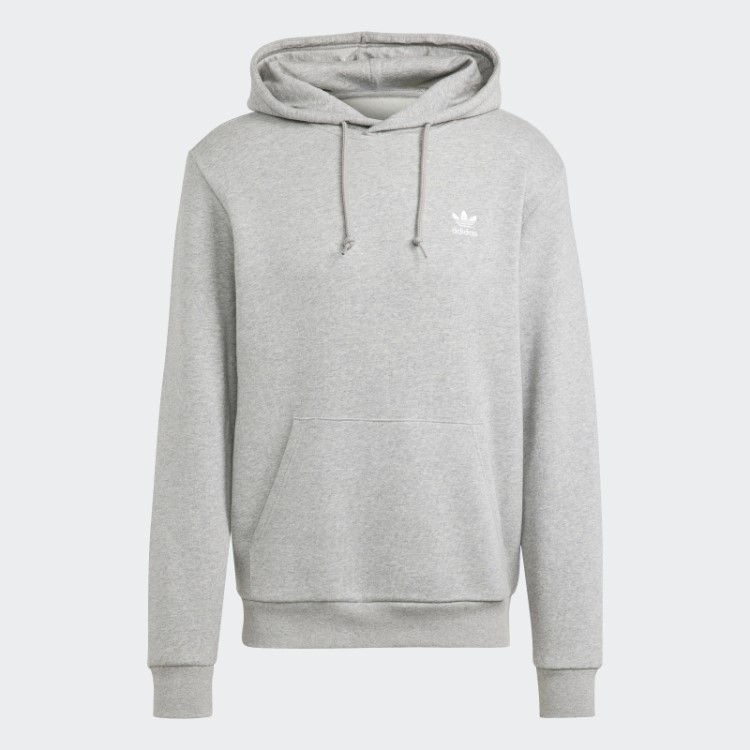 Moletom Cinza Médio Com Capuz Trefoil Adidas