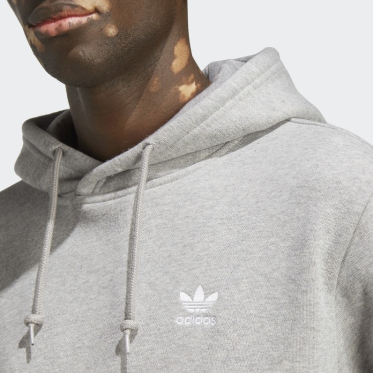 Moletom Cinza Médio Com Capuz Trefoil Adidas