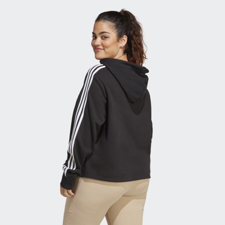 Essentials Moletom French Terry Cropped Com As Três Listras (tamanho Grande) Adidas Preto