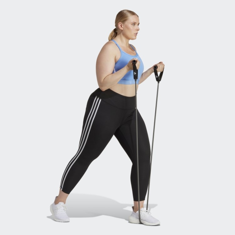 Legging 7/8 Cintura Alta Adidas Black Train Essentials 3 Listras (tamanho Grande)