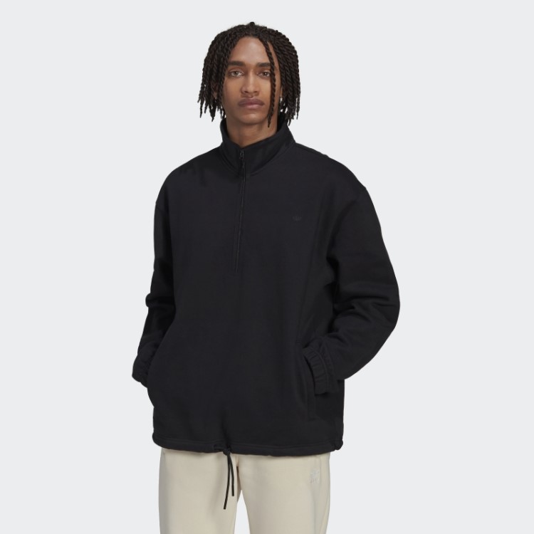 Adicolor Contemtempo Moletom Com Meio Zíper Preto Adidas